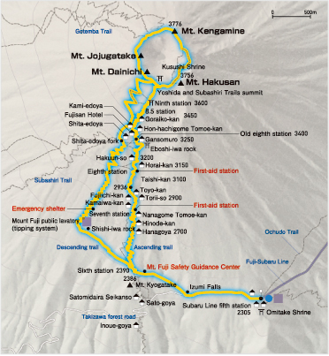 Yoshida route map