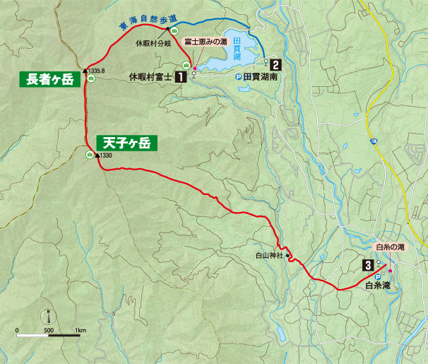 田貫湖周辺ルートマップ